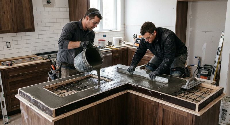 Cement Countertop Pouring in Santa Rosa, CA