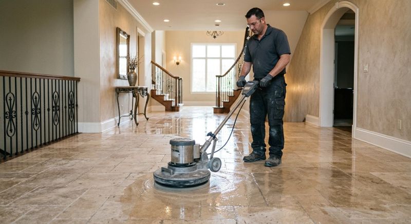 Travertine Floor Polishing