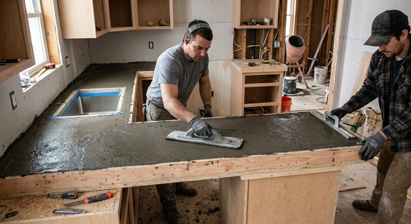 Cement Countertop Pouring in Santa Rosa, CA